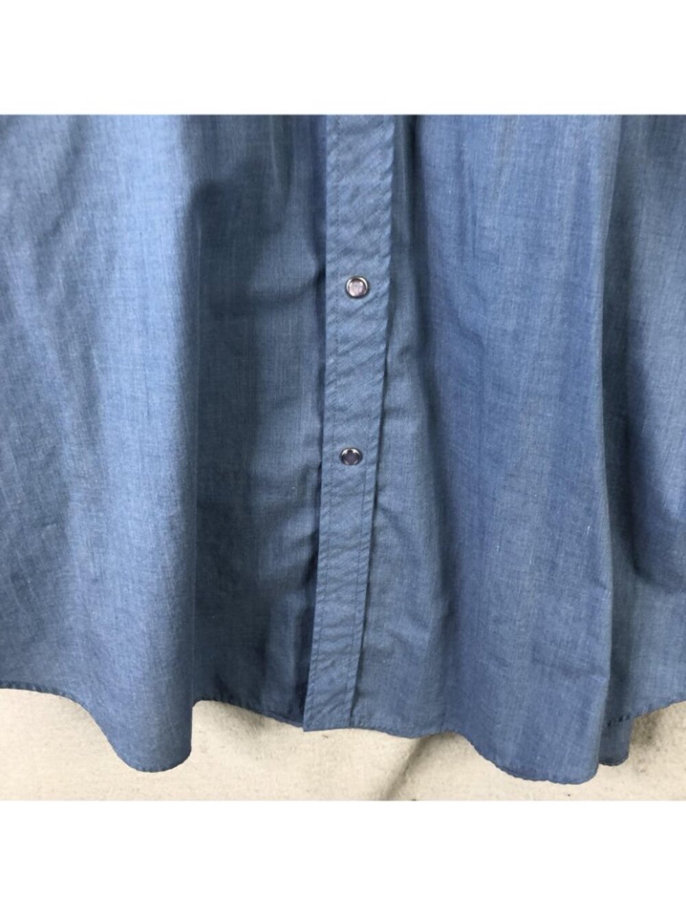 Western Shirt Mens XL Chambray Embroidered Snap Cowboy Ranch Rodeo Scrolls Thin - Picture 11 of 15